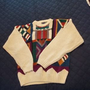 Etchings Vintage Sweater Geometric Pattern Shapes Size Medium